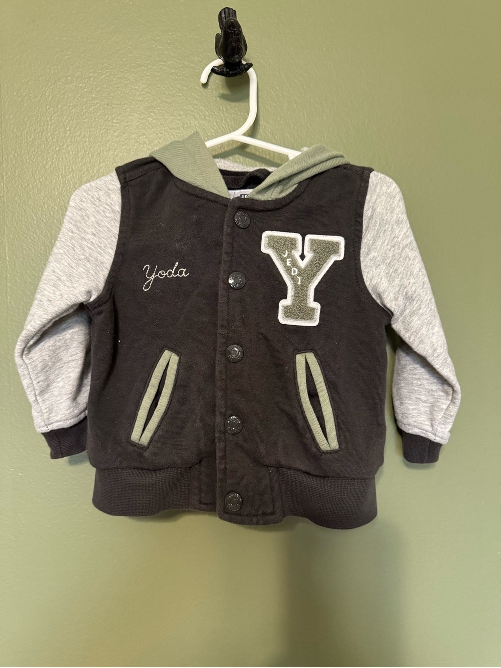 Baby GAP x Star Wars Yoda Embroidered Black & Gray Kids Hooded Jacket